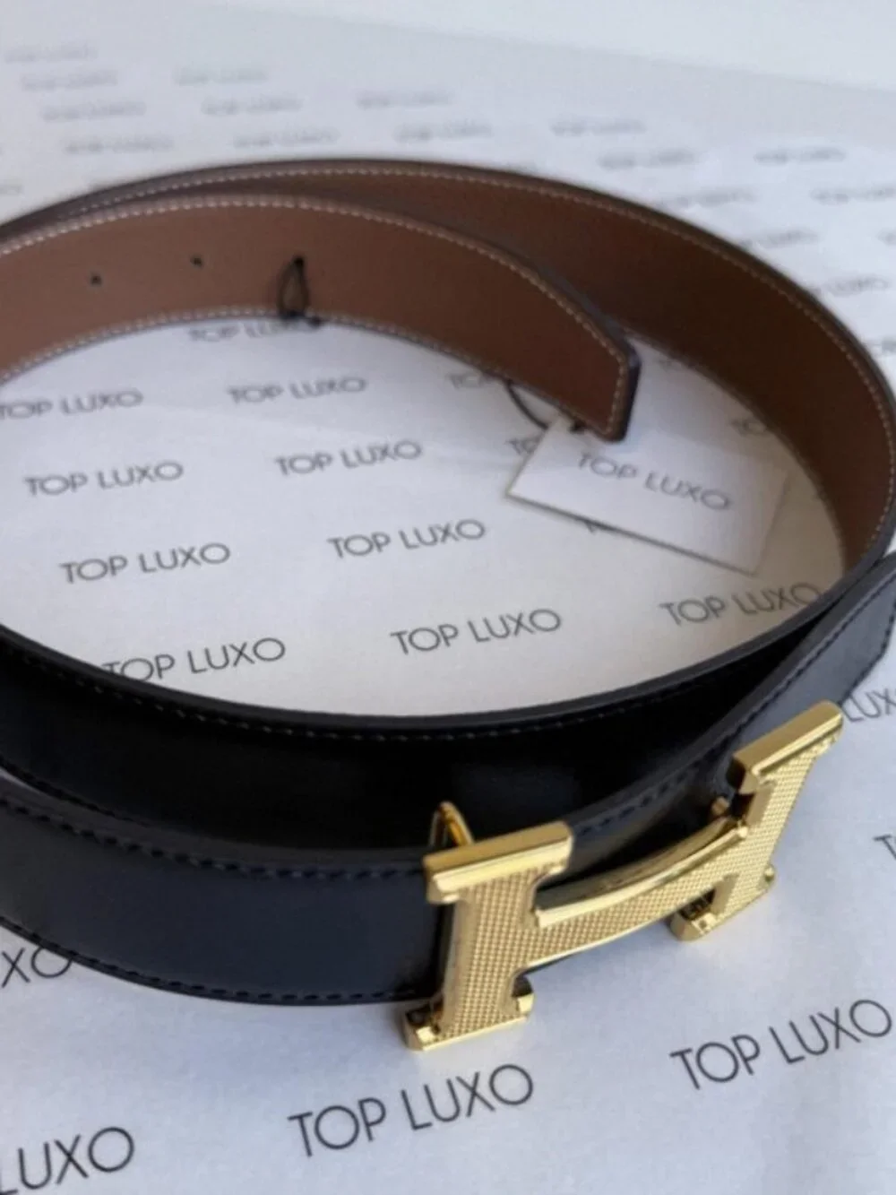 Hermes Reversible Belt Black/Brown 90cm - Gold Buckle